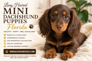 Read more about the article Long-haired Mini Dachshund puppies Florida