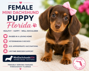 Read more about the article Female Mini Dachshund puppy Florida